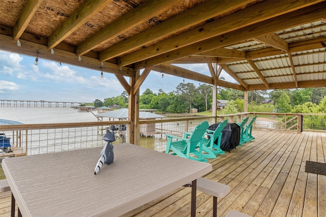 620 Lagoon Dr, Point Blank, TX 77364 - wooden deck featuring a water view