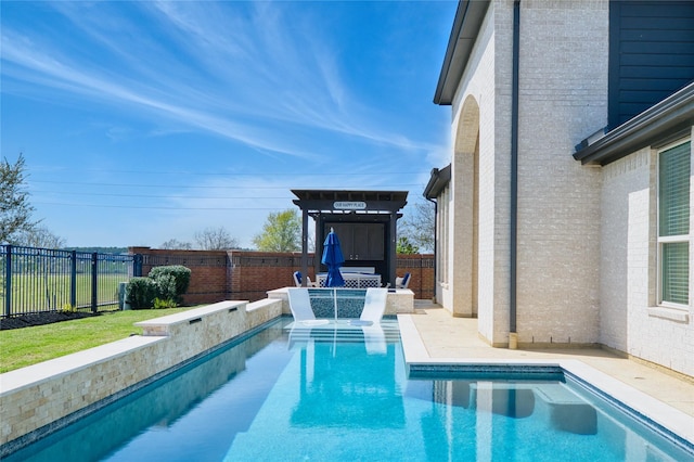 23935 Birchwood Lake Ln, Katy, TX 77493 - view of swimming pool with a fenced in pool, a fenced backyard, and a patio