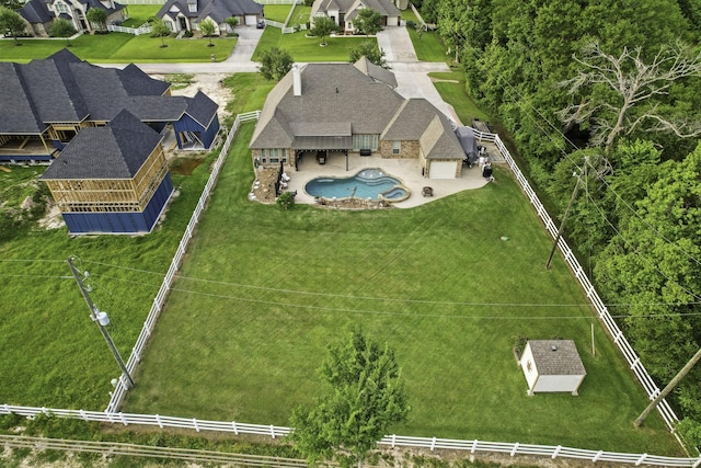 aerial view featuring a residential view