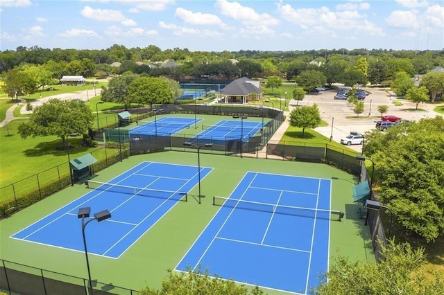 2502 Forest Side Ct, Missouri City, TX 77459 - view of tennis court featuring fence
