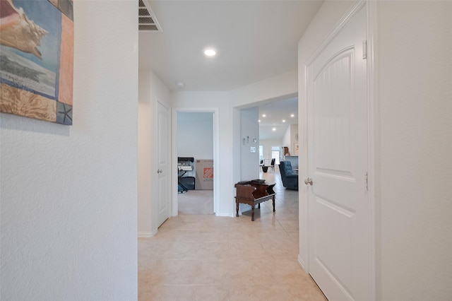 2903 Blue Mist Bnd, Brookshire, TX 77423 - hallway with recessed lighting, light tile patterned floors, and baseboards