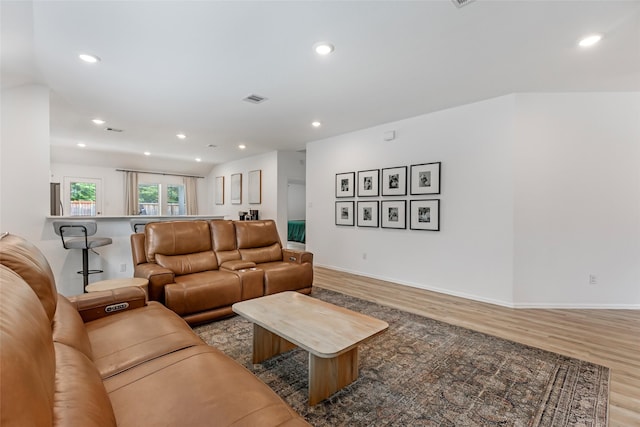21623 Mount Frisell Ln, Porter, TX 77365 - living area featuring visible vents, recessed lighting, light wood-style flooring, and baseboards