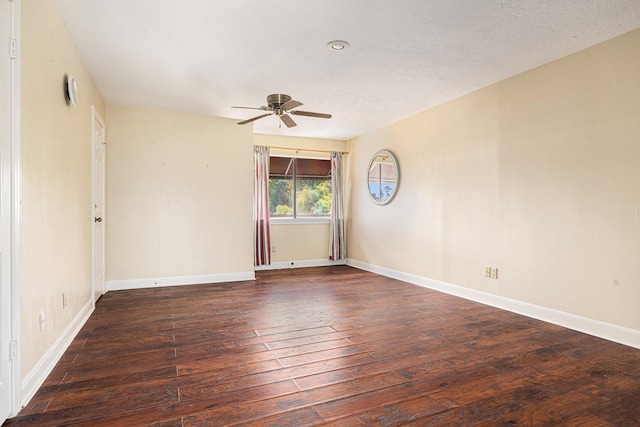 7415 Naremore Dr, Spring, TX 77379 - empty room with baseboards, ceiling fan, and wood-type flooring