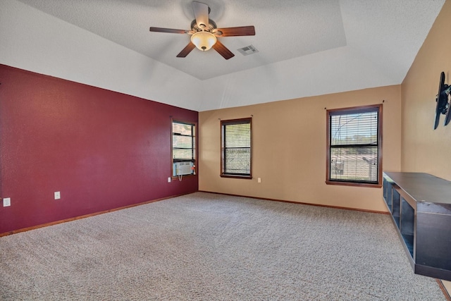 7739 County Road 684, Sweeny, TX 77480 - spare room featuring a ceiling fan, visible vents, baseboards, cooling unit, and light carpet