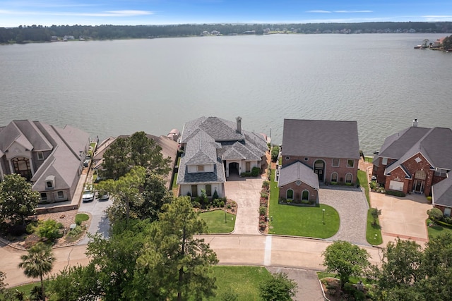 392 Green Cove Dr, Montgomery, TX 77356 - drone / aerial view featuring a water view