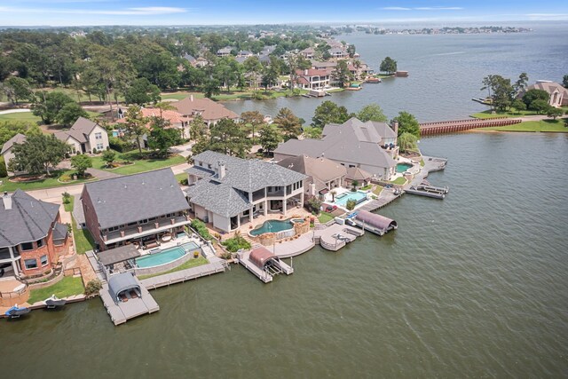 392 Green Cove Dr, Montgomery, TX 77356 - birds eye view of property featuring a water view and a residential view