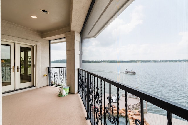 392 Green Cove Dr, Montgomery, TX 77356 - balcony with a water view and french doors