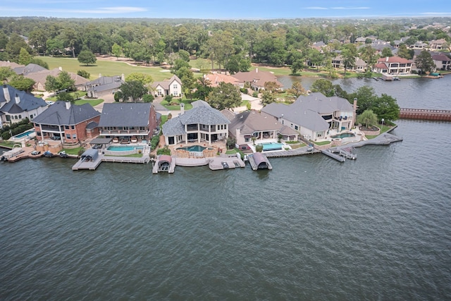 392 Green Cove Dr, Montgomery, TX 77356 - birds eye view of property featuring a residential view and a water view
