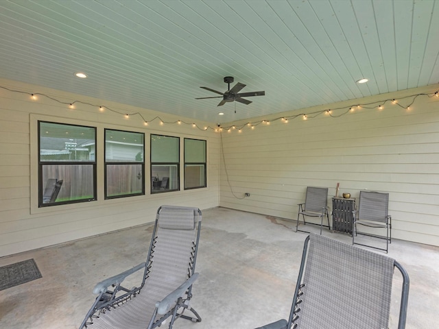 view of patio / terrace with ceiling fan