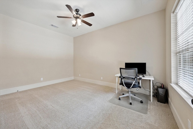 27018 Camirillo Creek Ln, Katy, TX 77494 - unfurnished office with a healthy amount of sunlight, carpet flooring, and visible vents