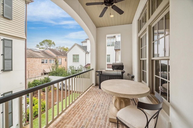 56 Audubon Hollow Ln, Houston, TX 77027 - balcony with a residential view and ceiling fan