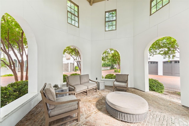 56 Audubon Hollow Ln, Houston, TX 77027 - view of patio / terrace featuring an outdoor living space