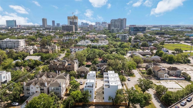 drone / aerial view with a city view