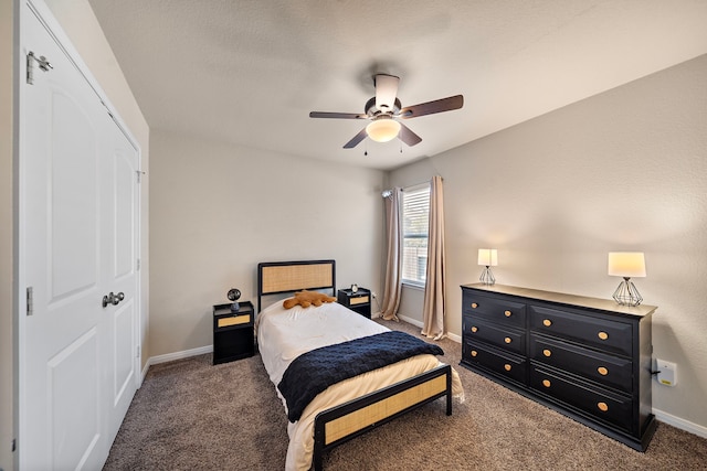 1074 Pleasant Bnd, Conroe, TX 77301 - bedroom featuring carpet flooring, baseboards, and ceiling fan
