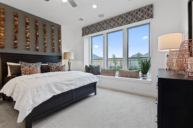 2223 Inglenook Grove Dr, Katy, TX 77493 - bedroom featuring carpet floors, baseboards, recessed lighting, and ceiling fan