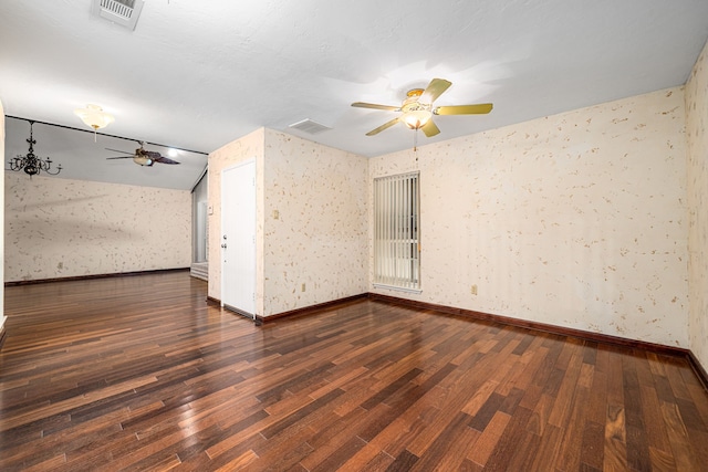 6103 Gallant Forest Dr, Houston, TX 77088 - empty room with visible vents, ceiling fan, and wood finished floors