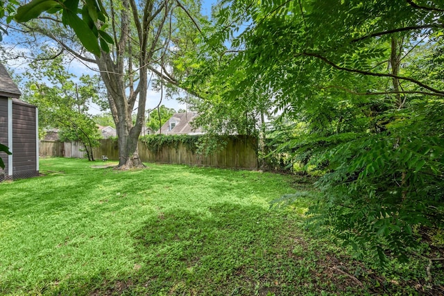 view of yard featuring fence