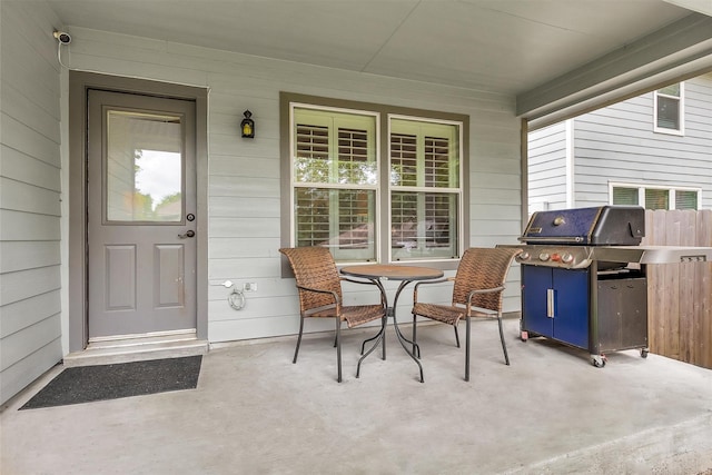 view of patio / terrace featuring covered porch and grilling area