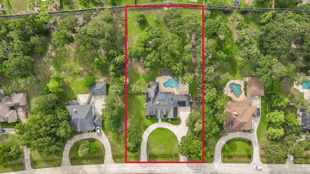 drone / aerial view with a residential view