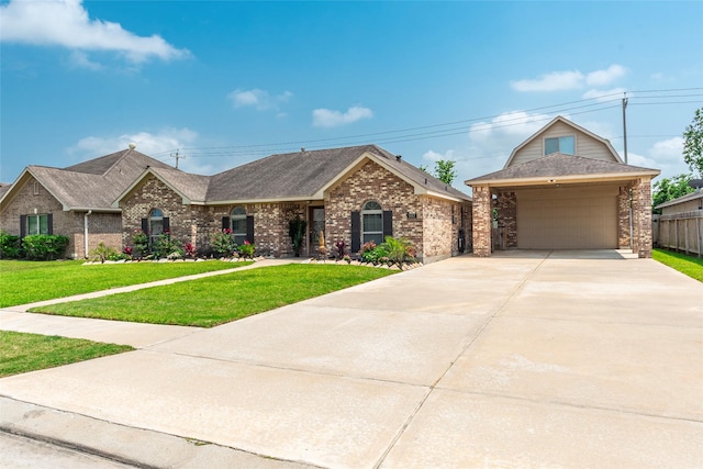 2017 Amado Ln, League City, TX 77573 - single story home featuring brick siding, a front yard, and driveway