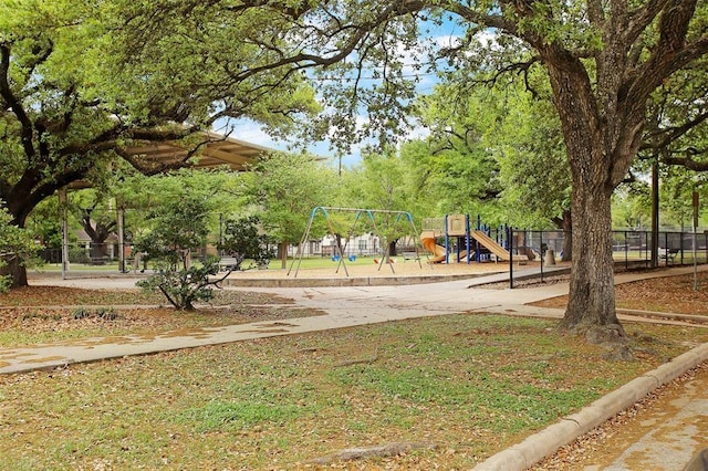 surrounding community with fence and playground community