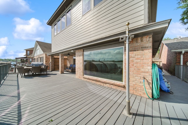 12858 Pelican Island Dr, Willis, TX 77318 - deck featuring outdoor dining area
