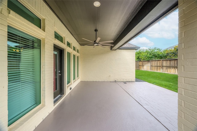8106 Triumph Bend Way, Magnolia, TX 77354 - view of patio / terrace with a ceiling fan and fence