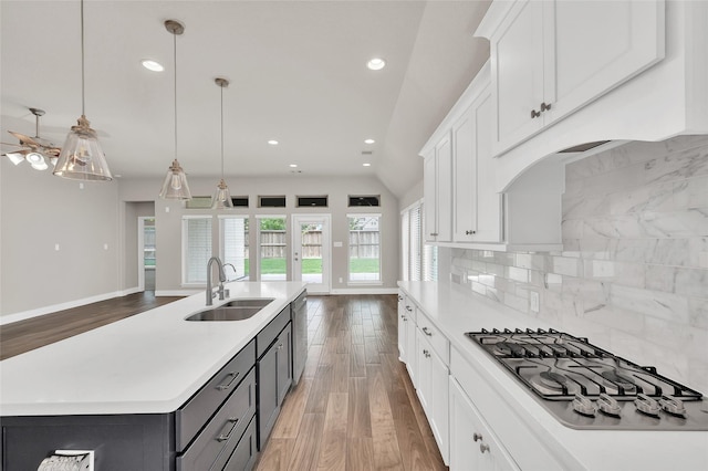 8106 Triumph Bend Way, Magnolia, TX 77354 - kitchen featuring a sink, light countertops, stainless steel appliances, and recessed lighting