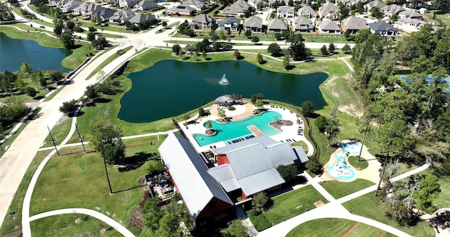 8106 Triumph Bend Way, Magnolia, TX 77354 - birds eye view of property featuring a residential view and a water view