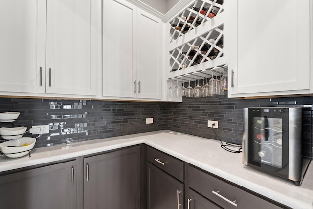 bar with decorative backsplash