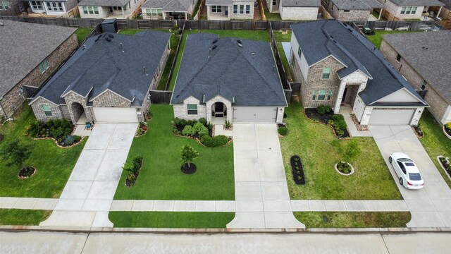 bird's eye view with a residential view