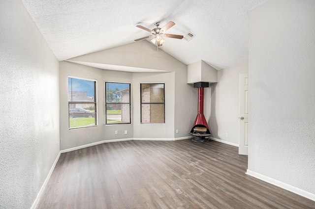 16226 Alden Ridge Dr, Houston, TX 77053 - spare room with ceiling fan, a textured wall, visible vents, and wood finished floors