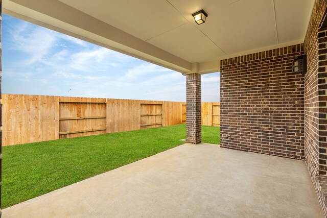 view of patio featuring a fenced backyard