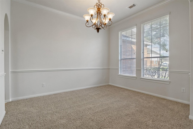 2126 Fortuna Bella Dr, Pearland, TX 77581 - unfurnished room featuring crown molding, carpet flooring, and a wealth of natural light