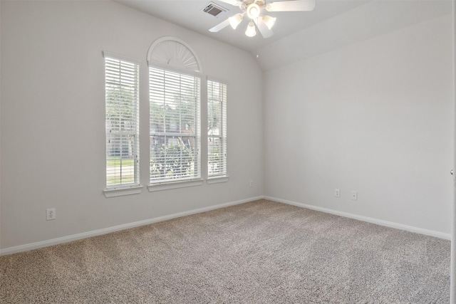 2126 Fortuna Bella Dr, Pearland, TX 77581 - unfurnished room with visible vents, a ceiling fan, baseboards, and carpet floors
