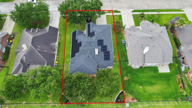 aerial view with a residential view