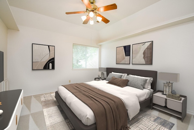 6007 Gideon Ct, Sugar Land, TX 77479 - bedroom featuring baseboards, a ceiling fan, and light carpet