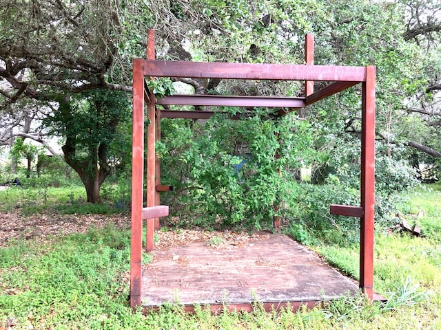 exterior space featuring a wooden deck
