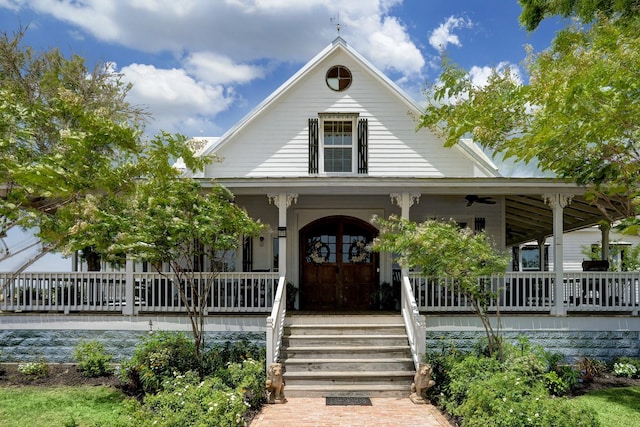 view of front of property with a porch