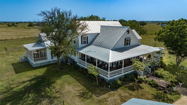 drone / aerial view featuring a rural view