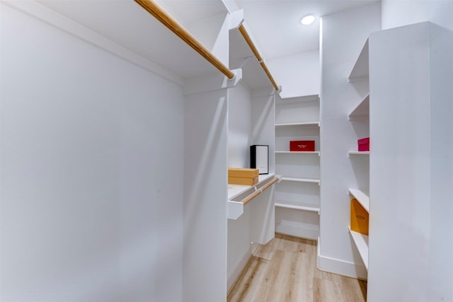 spacious closet featuring light wood-style floors