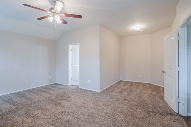 15459 Refugio Verde Way, Houston, TX 77049 - carpeted spare room featuring a ceiling fan, baseboards, and lofted ceiling