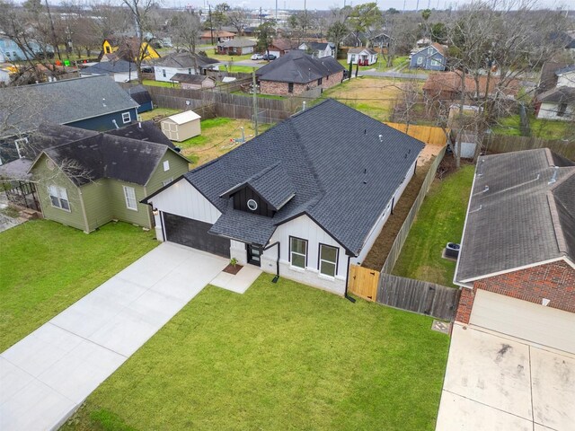 bird's eye view featuring a residential view