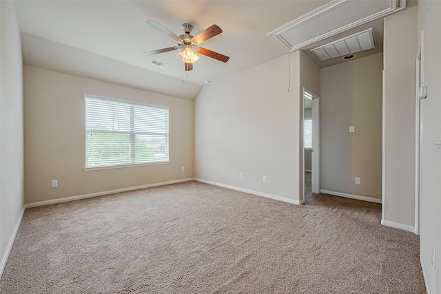 25451 Dappled Filly Dr, Tomball, TX 77375 - unfurnished room with ceiling fan, attic access, carpet flooring, and visible vents