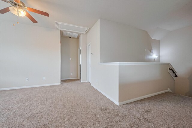 25451 Dappled Filly Dr, Tomball, TX 77375 - unfurnished room featuring baseboards, ceiling fan, carpet, and attic access