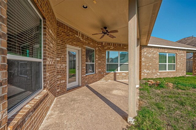 view of patio / terrace with ceiling fan