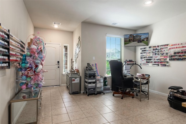 9530 Tipton Sands Dr, Humble, TX 77396 - tiled office featuring baseboards and visible vents