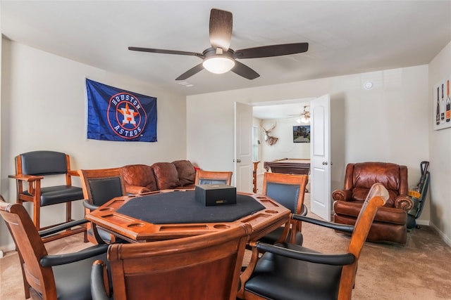 9530 Tipton Sands Dr, Humble, TX 77396 - office space with a ceiling fan, baseboards, and carpet