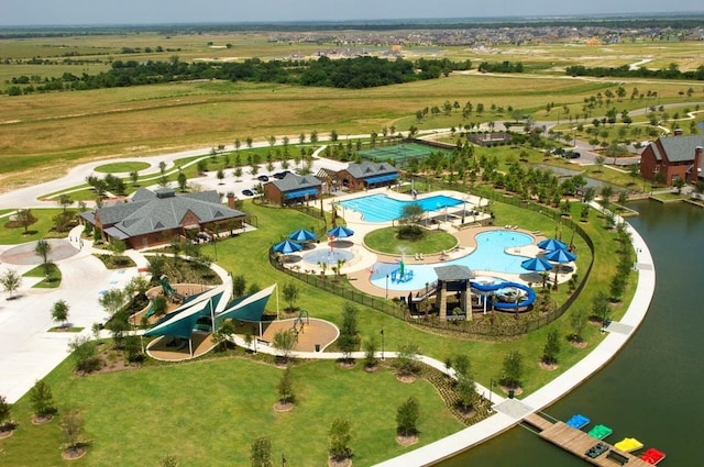 11918 Forest Moon Dr, Cypress, TX 77433 - bird's eye view of a pool and a nearby body of water