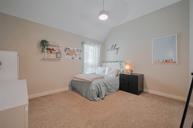 11918 Forest Moon Dr, Cypress, TX 77433 - bedroom with carpet floors, vaulted ceiling, and baseboards